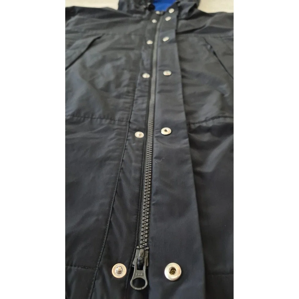Banana Republic Jacket Hybrid‎ Knit Sleeve Hooded Windbreaker XL Black Techwear